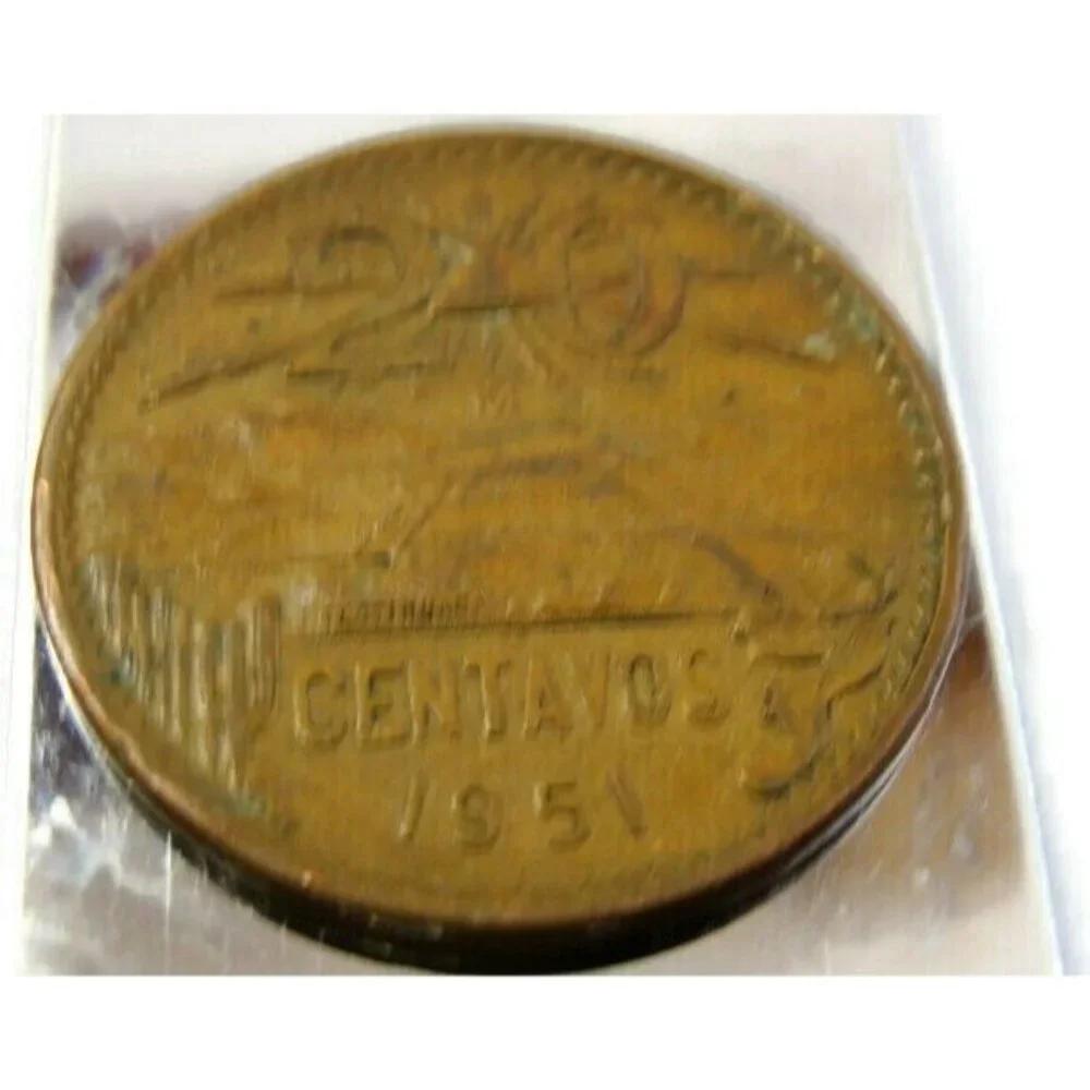 1951 20 Centavos Coin Money Clip Stainless Steel Wallet Cash ID Holder Silver